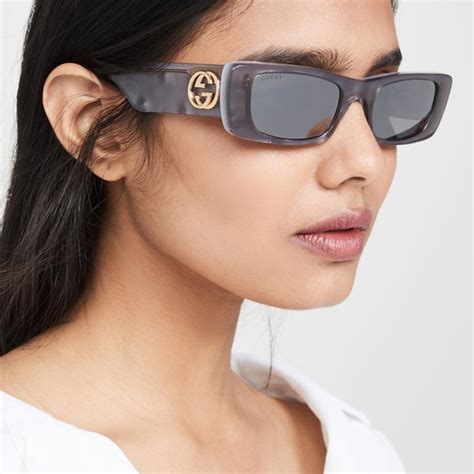 gucci flip narrow acetate rectangular sunglasses|Gucci oversize rectangular sunglasses.